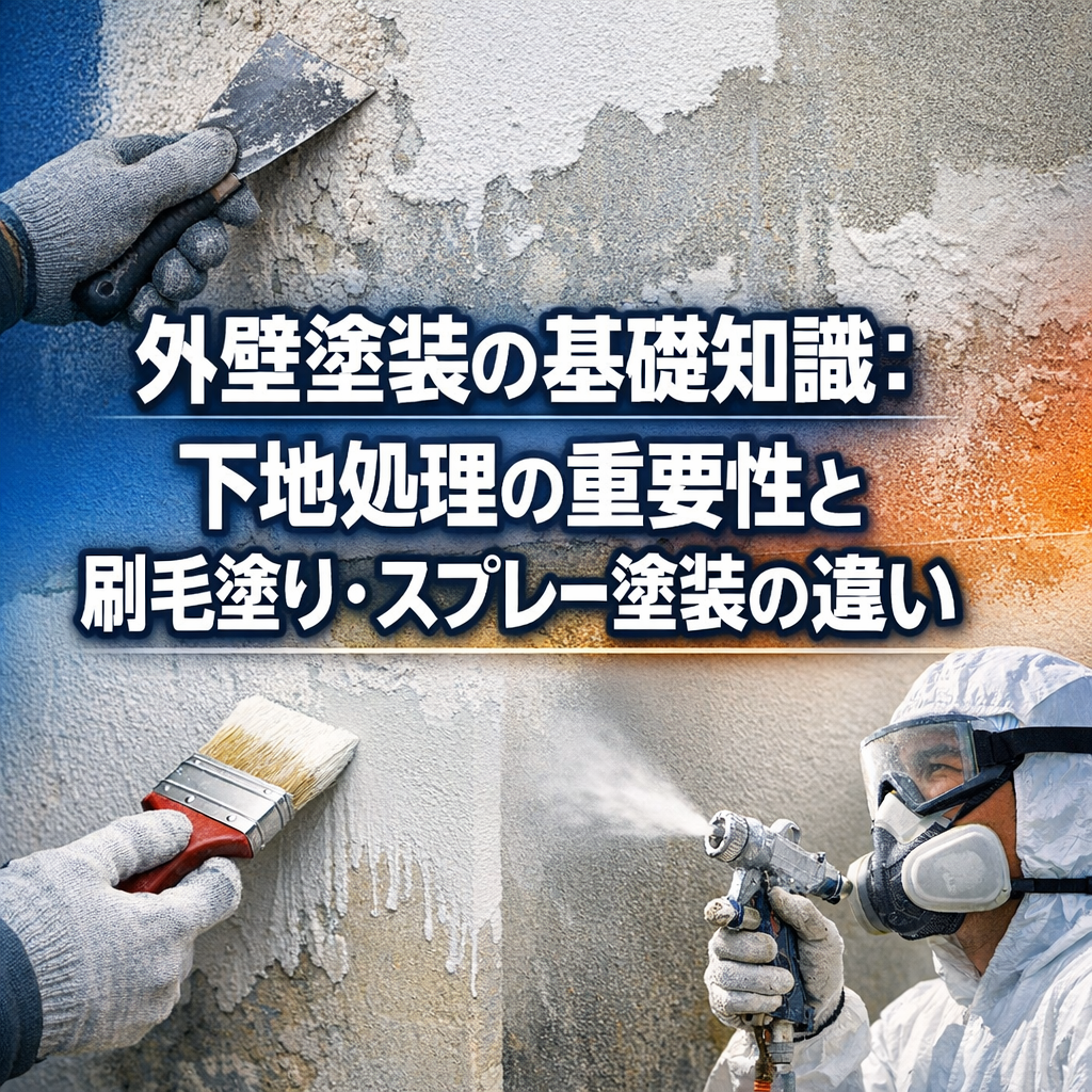 外壁塗装の基礎知識:下地処理の重要性と刷毛塗り・スプレー塗装の違い
