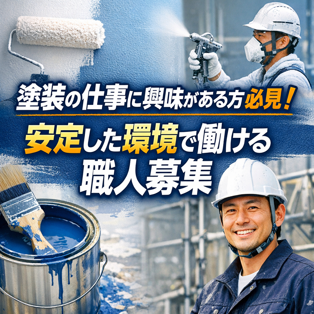 塗装の仕事に興味がある方必見!安定した環境で働ける職人募集