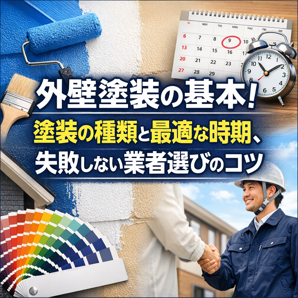 外壁塗装の基本!塗装の種類と最適な時期、失敗しない業者選びのコツ