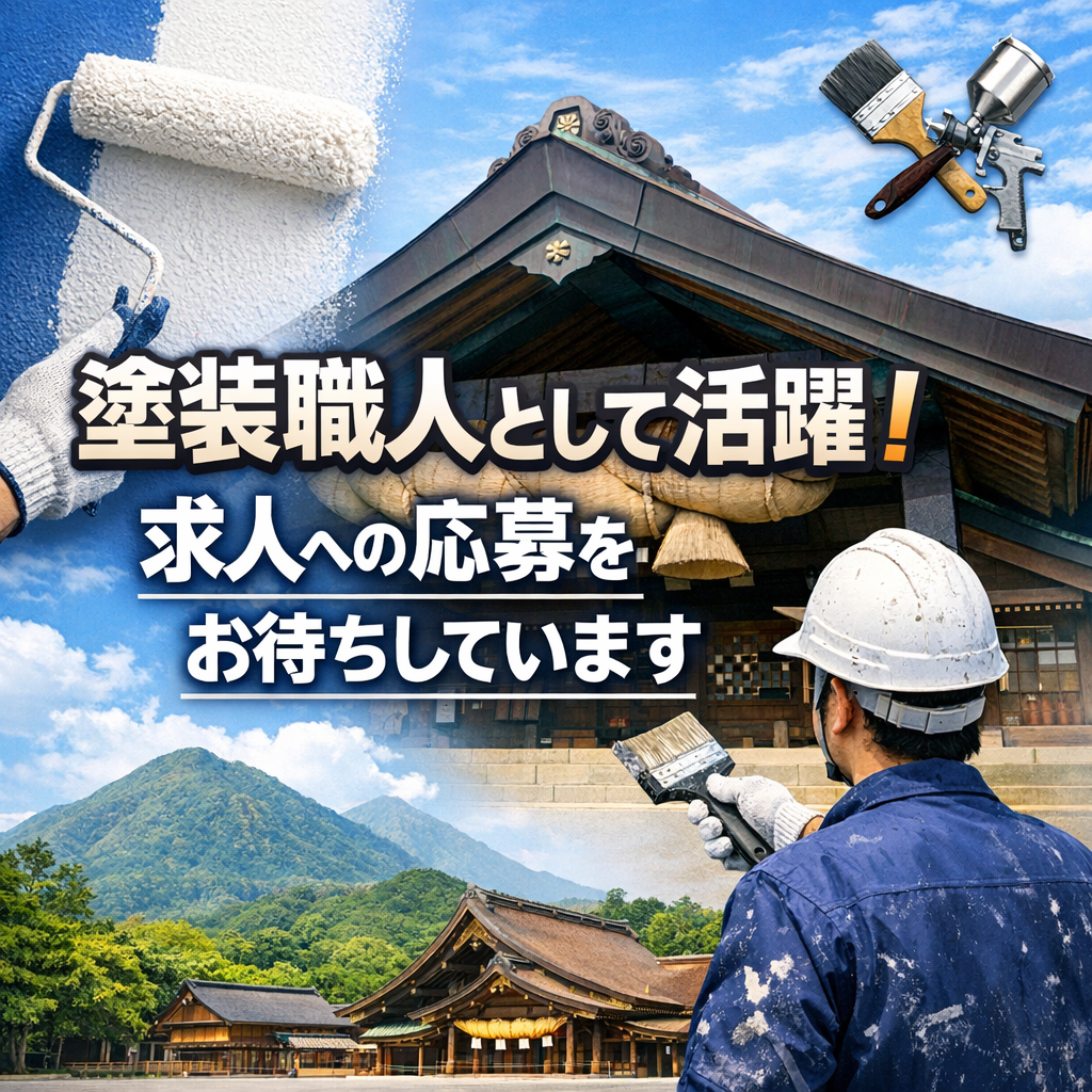 出雲で塗装職人として活躍！求人への応募をお待ちしています