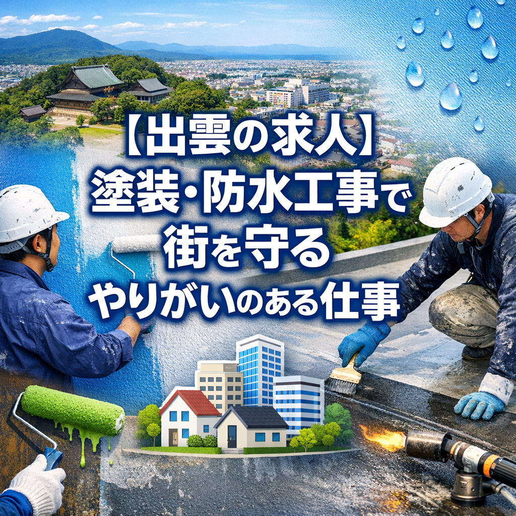 【出雲の求人】塗装・防水工事で街を守るやりがいのある仕事