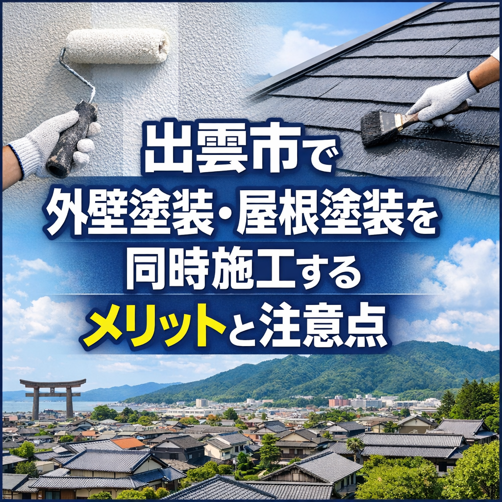 出雲市で外壁塗装・屋根塗装を同時施工するメリットと注意点