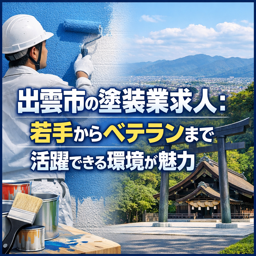 出雲市の塗装業求人:若手からベテランまで活躍できる環境が魅力
